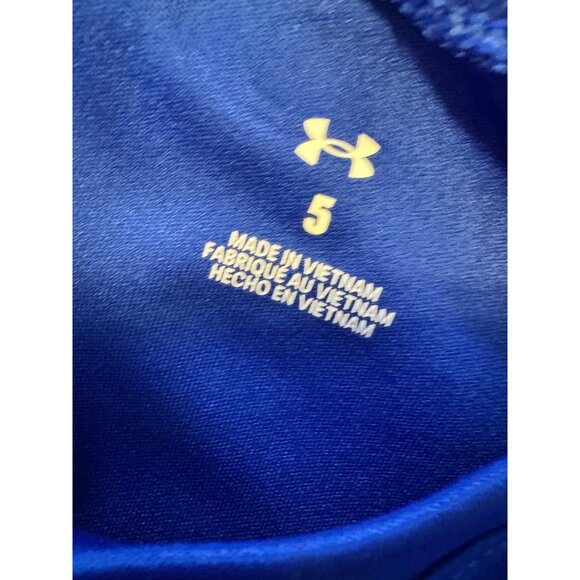 Under Armor Kids Size 5 Youth NWT Logo Short Sleeve $40 Blue Short Sleeve Small - Picture 4 of 5